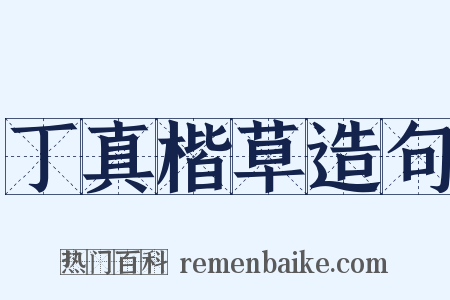 丁真楷草造句是什么意思的图片